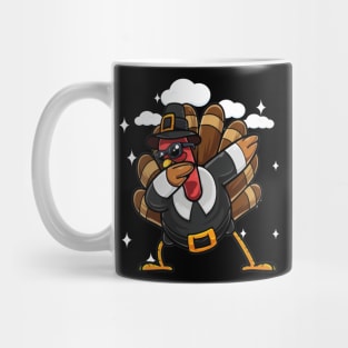 Dabbing Turkey Wearing Pilgrim Hat Funny Clothing Thanksgiving Mug